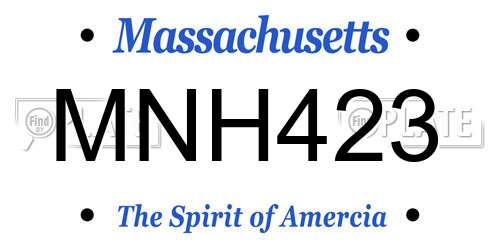 MNH423 Massachusetts License Plate