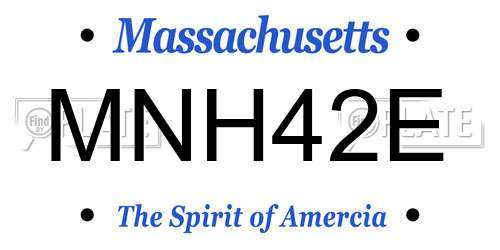 MNH42E Massachusetts License Plate