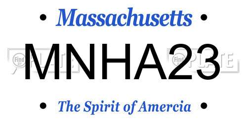 MNHA23 Massachusetts License Plate