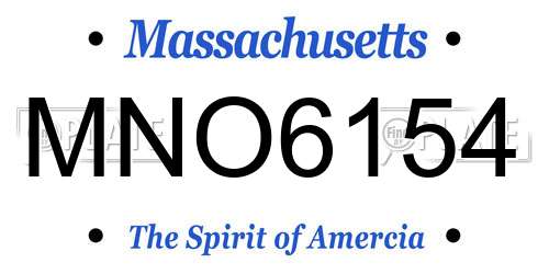 MNO6154 Massachusetts License Plate