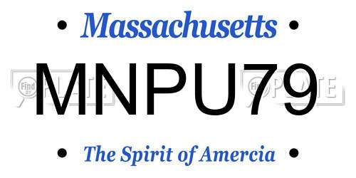 MNPU79 Massachusetts License Plate