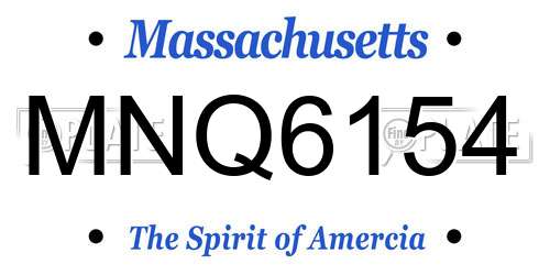 MNQ6154 Massachusetts License Plate