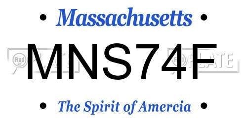 MNS74F Massachusetts License Plate