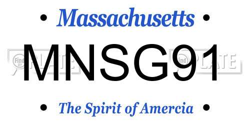 MNSG91 Massachusetts License Plate