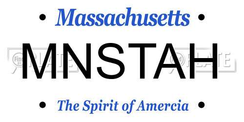 MNSTAH Massachusetts License Plate