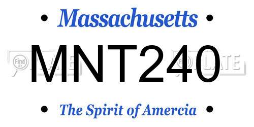 MNT240 Massachusetts License Plate