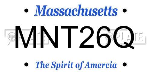 MNT26Q Massachusetts License Plate
