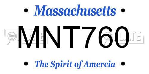 MNT760 Massachusetts License Plate