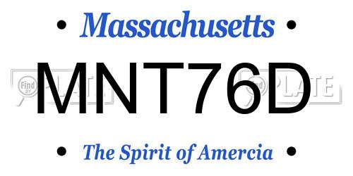 MNT76D Massachusetts License Plate
