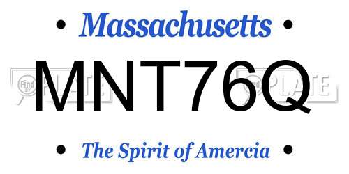 MNT76Q Massachusetts License Plate