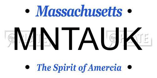 MNTAUK Massachusetts License Plate