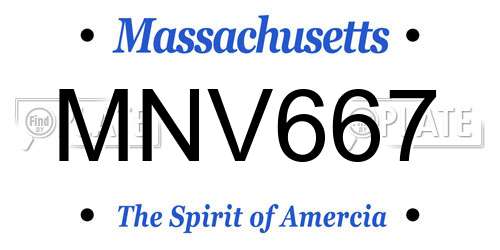 MNV667 Massachusetts License Plate