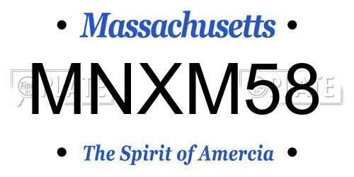 MNXM58 Massachusetts License Plate