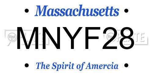 MNYF28 Massachusetts License Plate