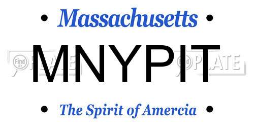 MNYPIT Massachusetts License Plate