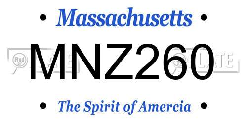 MNZ260 Massachusetts License Plate