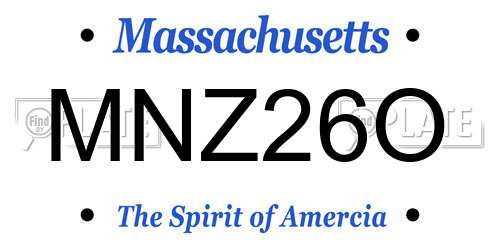 MNZ26O Massachusetts License Plate