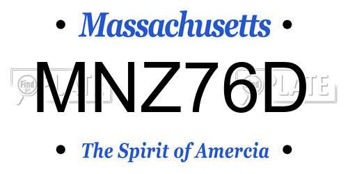 MNZ76D Massachusetts License Plate