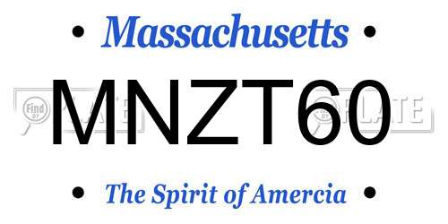 MNZT60 Massachusetts License Plate