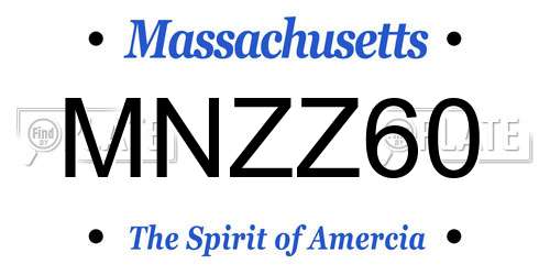 MNZZ60 Massachusetts License Plate