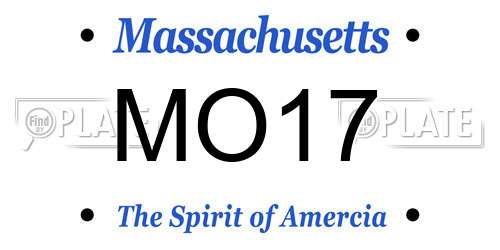 MO17 Massachusetts License Plate