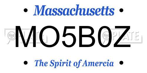 MO5B0Z Massachusetts License Plate