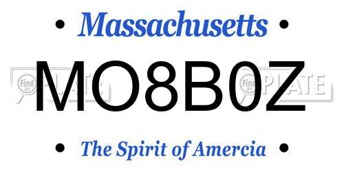 MO8B0Z Massachusetts License Plate