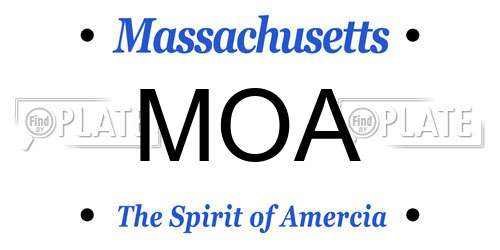 MOA Massachusetts License Plate