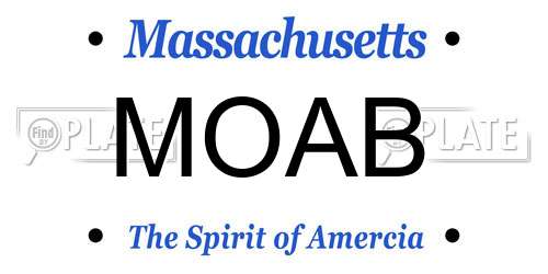 MOAB Massachusetts License Plate