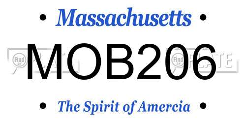 MOB206 Massachusetts License Plate