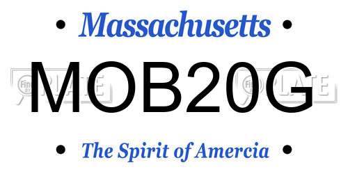 MOB20G Massachusetts License Plate