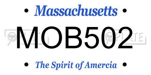 MOB502 Massachusetts License Plate