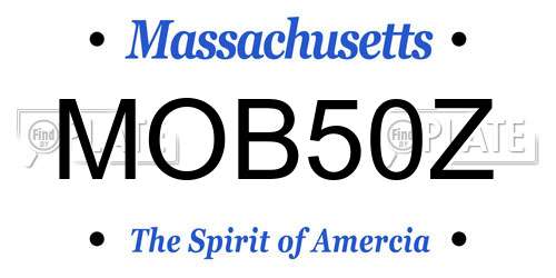 MOB50Z Massachusetts License Plate