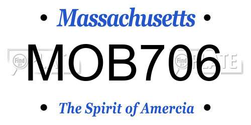 MOB706 Massachusetts License Plate