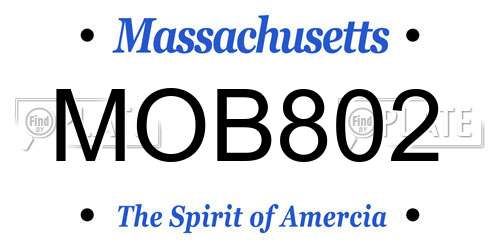 MOB802 Massachusetts License Plate