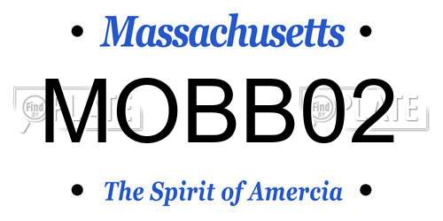 MOBB02 Massachusetts License Plate