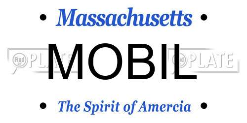 MOBIL Massachusetts License Plate