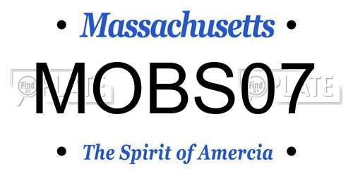 MOBS07 Massachusetts License Plate