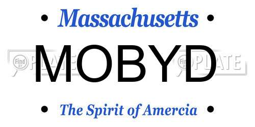 MOBYD Massachusetts License Plate