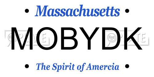 MOBYDK Massachusetts License Plate