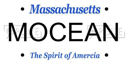 MOCEAN Massachusetts License Plate