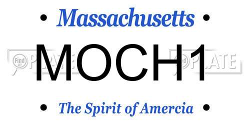 MOCH1 Massachusetts License Plate