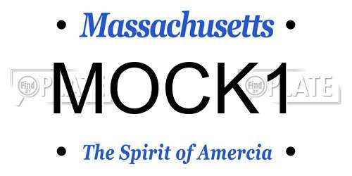 MOCK1 Massachusetts License Plate
