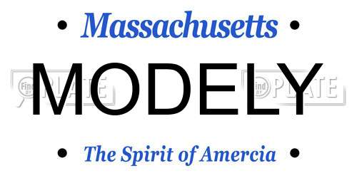 MODELY Massachusetts License Plate