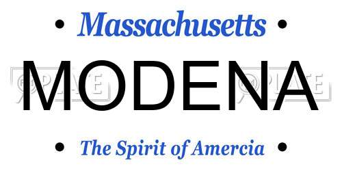 MODENA Massachusetts License Plate