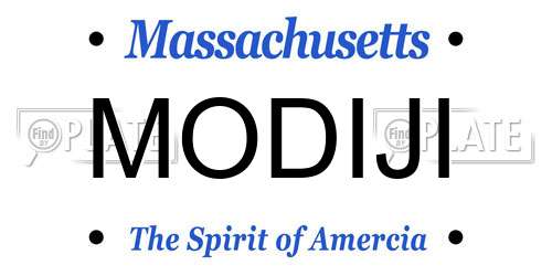 MODIJI Massachusetts License Plate