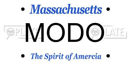 MODO Massachusetts License Plate