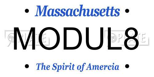 MODUL8 Massachusetts License Plate