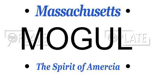 MOGUL Massachusetts License Plate
