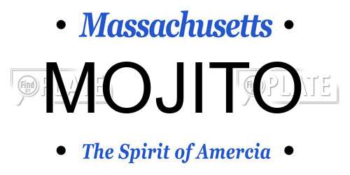 MOJITO Massachusetts License Plate